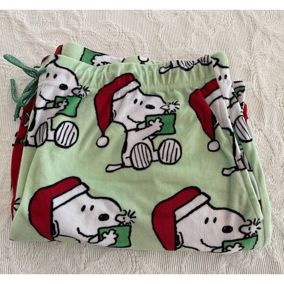 Peanuts Snoopy Christmas Holiday Lounge PJ Sleep Pants Fleece Ladys 2X 18W-20W - Picture 6 of 6